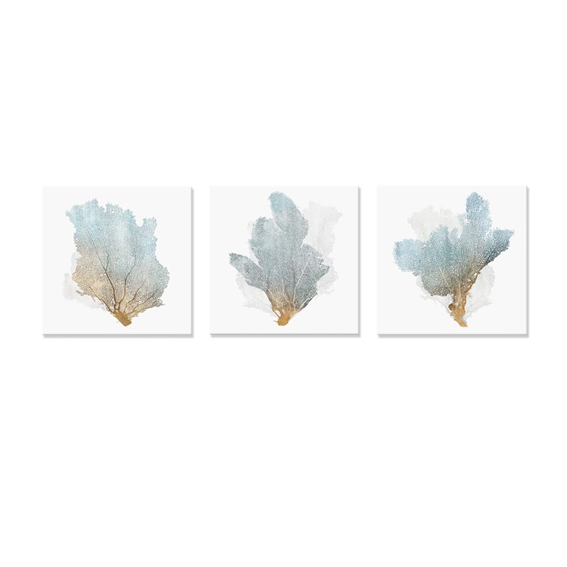 JAPO ART Delicate Coral Wall Decor for Bedroom Coastal Wall Art Home Decor Framed Sea Fan Pictures Nautical Prints Artwork for Bathroom Bedroom 16x16 x3pcs - Image 1